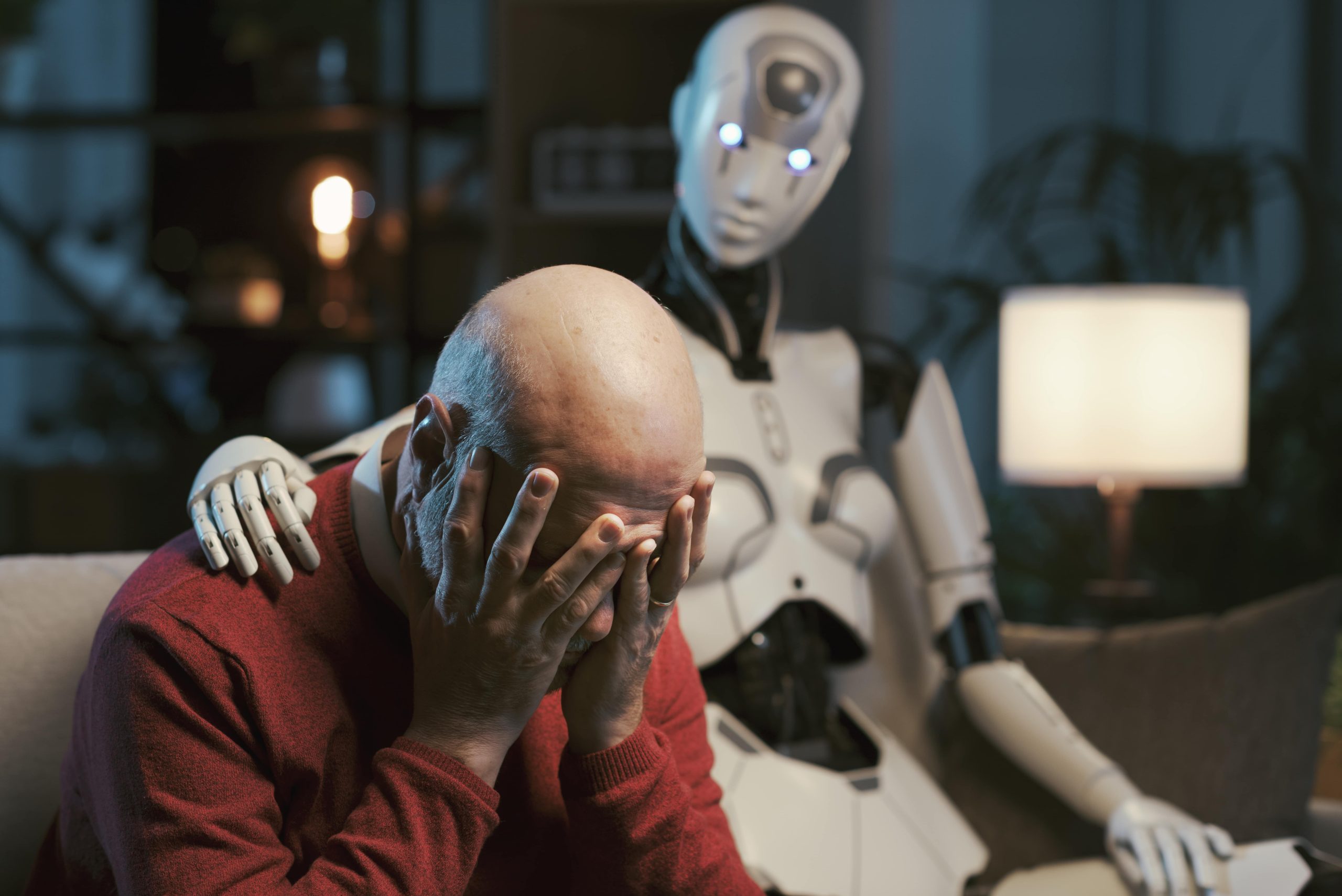 A dystopian depiction of a robotic hand holding the Earth, symbolizing the powerful influence of generative AI technology and its impact on corporate responsibility and ethics.