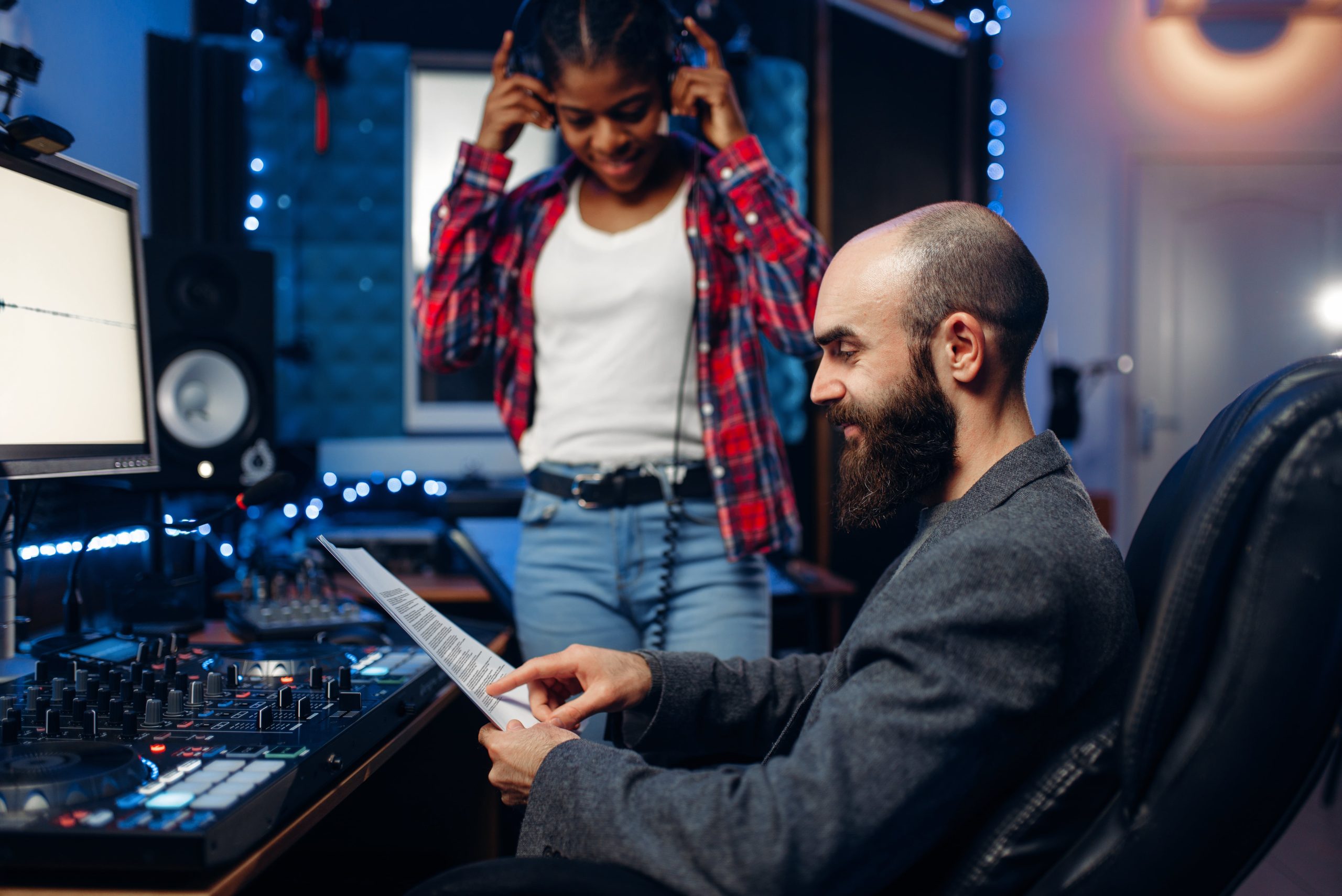 Illustration of music streaming platforms influencing the global music industry, highlighting challenges like artist revenue and diversity.
